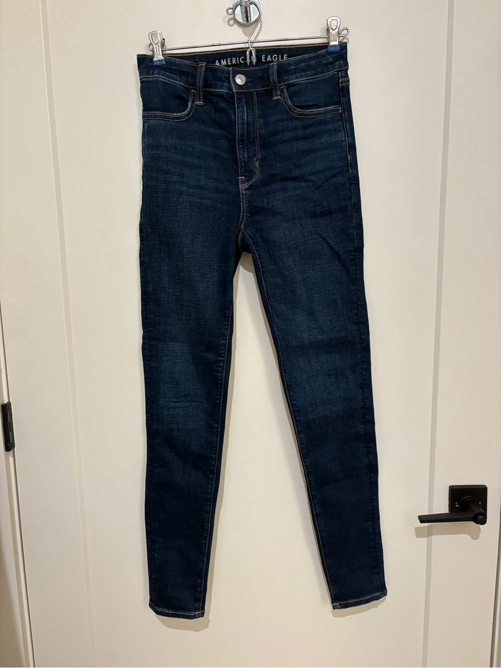 American Eagle Outfitters Women's Dark Indigo High-Rise Skinny Jeans